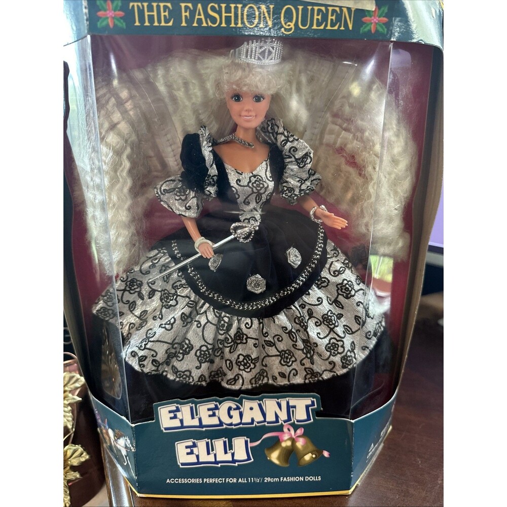 Vintage The Fashion Queen Christmas Queen Blue Silver Holiday Gown